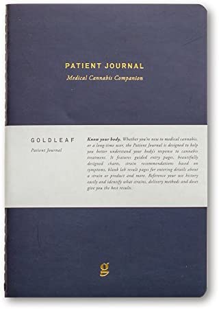 Goldleaf Patient Journal: A Medical Cannabis Therapy Logbook, Marijuana Dosing Notebook, Guided Pages and Infographics, A5 Size