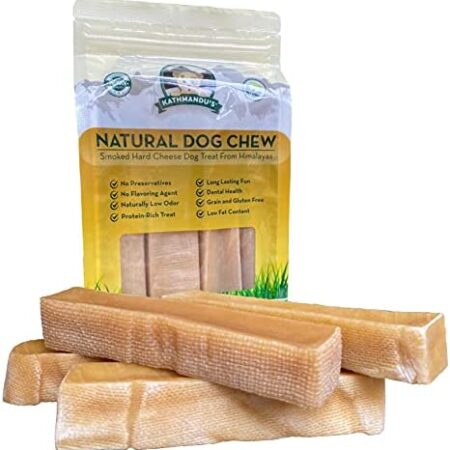 Kathmandu's Himalayan Natural Dog Chew, Smoked Hard Cheese Dog Treat from The Pristine Himalayan Foothill, Best for Both Indoor & Outdoor use, Splinter-Less, No Mess, Packaged in USA